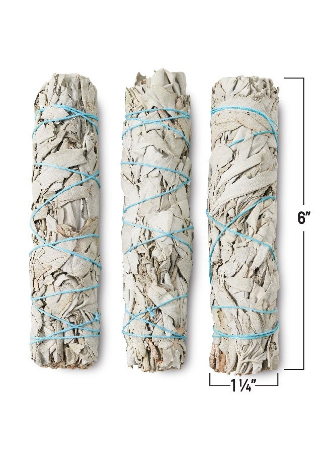 JL Local 6" 3 Pack White Sage Smudge Sticks | 6-inch Large Wanderlust Smudging Wand Incense Stick for Cleansing, Purifying, Healing, Meditation, Yoga, Blessing New Home (3 Pack) - Image 2